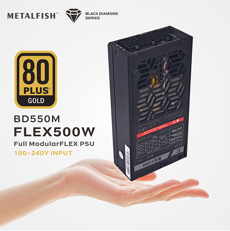 Flex Atx Power Supply 600W 1U - METALFISH Flex 500/600W 80PLUS ALTıN Tam